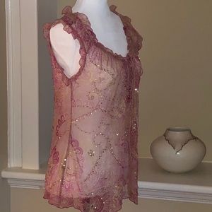 Diane Von Furstenberg Tops - Silk Dianne Von Furstenberg Sweet Pink Glitter Top Diane Von Furstenberg Tops - Silk Dianne Von Furstenberg Sweet Pink Glitter Top